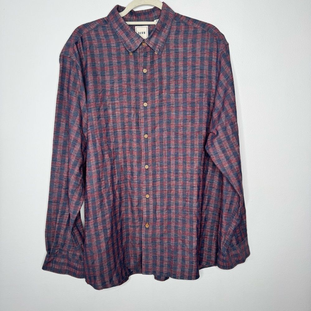 Rowm button down checkered shirt size XL